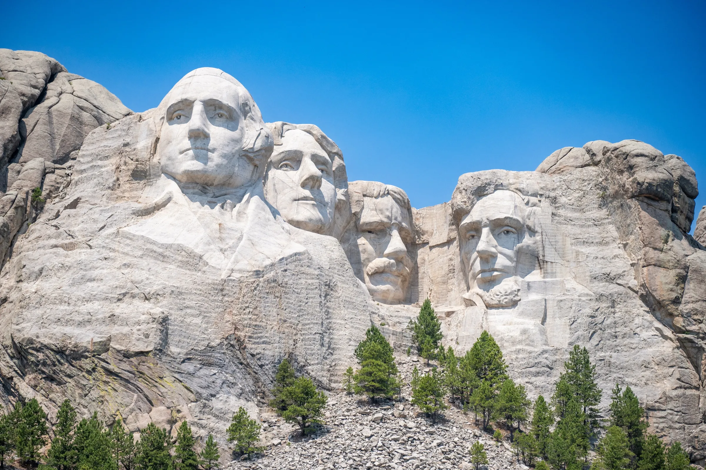 USA National Parks: Rushmore, Yellowstone and Grand Teton: wide landscape